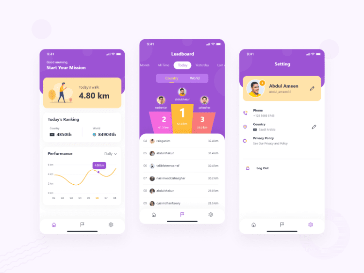 Stype Health - Walk Tracker App Design - Getweb Inc